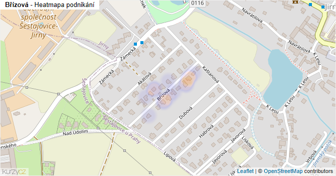 Břízová - mapa podnikání