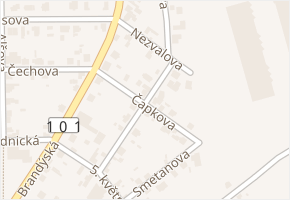 Čapkova v obci Jirny - mapa ulice