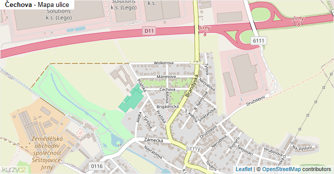 Čechova - mapa ulice