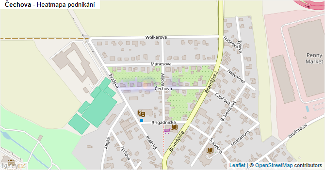 Čechova - mapa podnikání