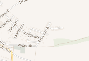 Erbenova v obci Jirny - mapa ulice