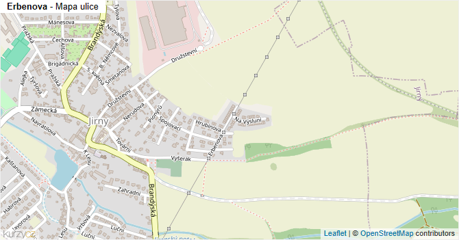 Erbenova - mapa ulice