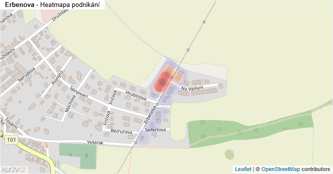 Erbenova - mapa podnikání