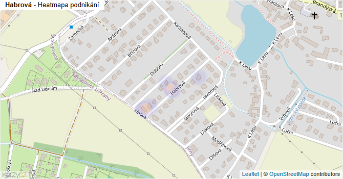 Habrová - mapa podnikání