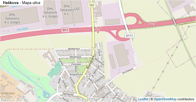 Haškova - mapa ulice