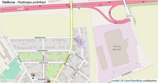 Haškova - mapa podnikání