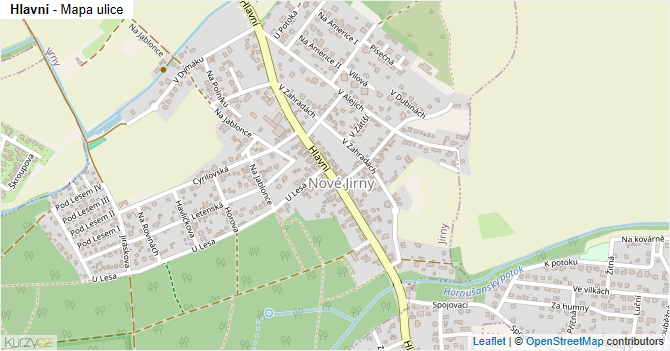 Hlavní - mapa ulice