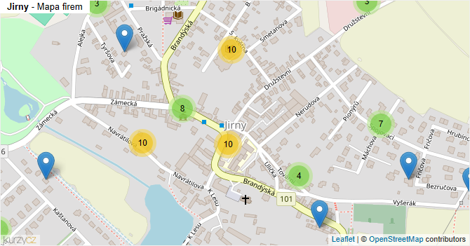Jirny - mapa firem