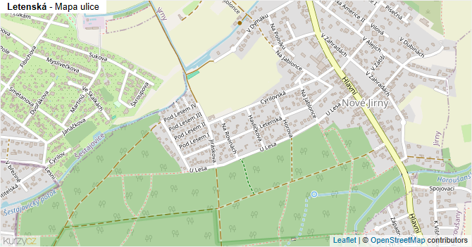 Letenská - mapa ulice