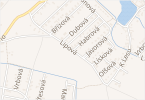 Lipová v obci Jirny - mapa ulice