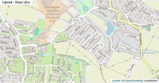 Lipová - mapa ulice