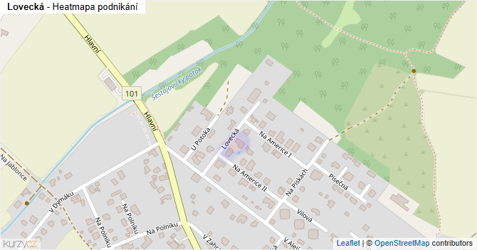 Lovecká - mapa podnikání
