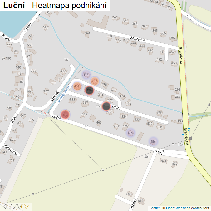 Mapa Luční - Firmy v ulici.
