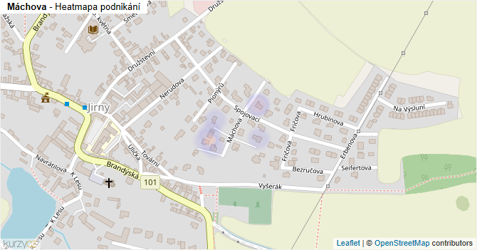 Máchova - mapa podnikání