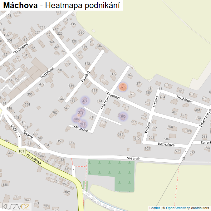 Mapa Máchova - Firmy v ulici.