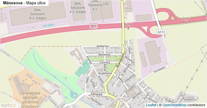 Mánesova - mapa ulice