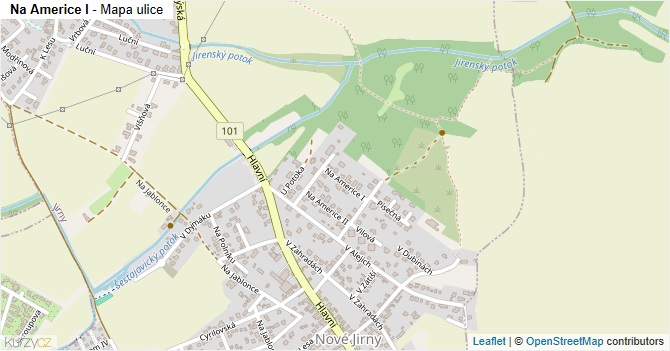 Na Americe I - mapa ulice