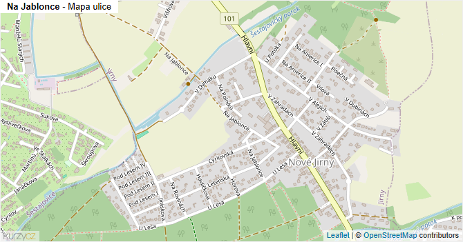Na Jablonce - mapa ulice