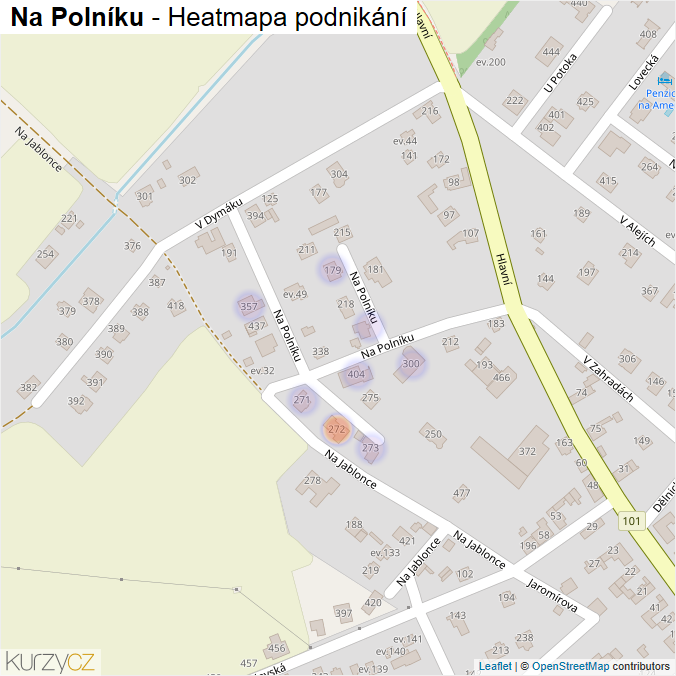 Mapa Na Polníku - Firmy v ulici.