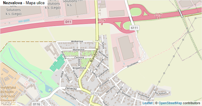 Nezvalova - mapa ulice