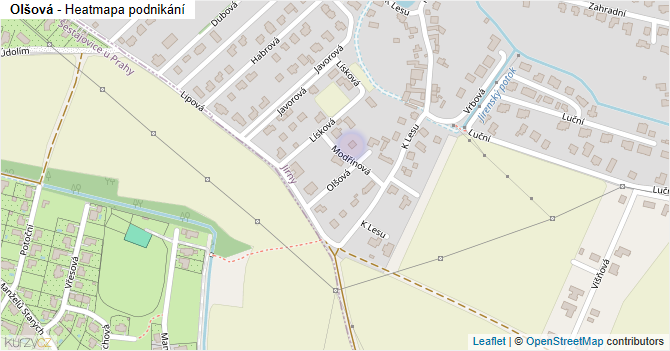 Olšová - mapa podnikání