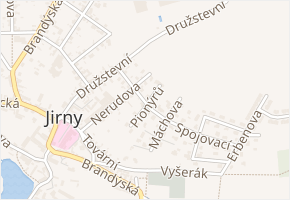 Pionýrů v obci Jirny - mapa ulice