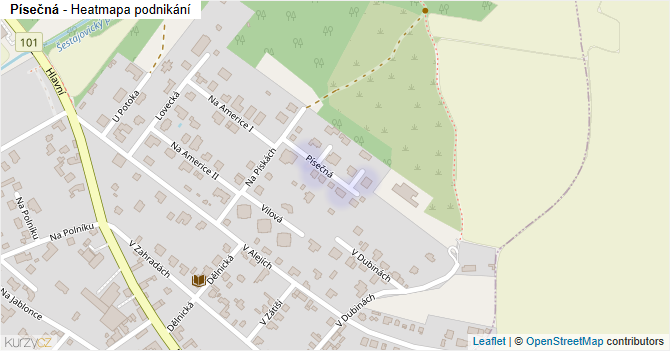 Písečná - mapa podnikání