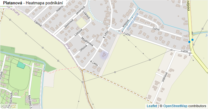 Platanová - mapa podnikání