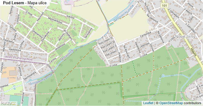 Pod Lesem - mapa ulice