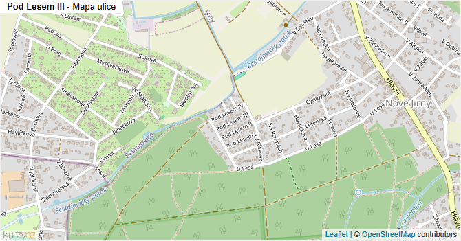 Pod Lesem III - mapa ulice