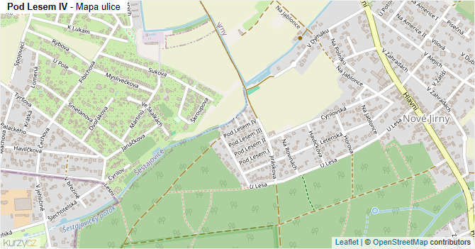 Pod Lesem IV - mapa ulice