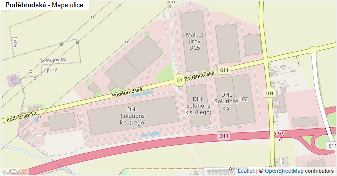 Poděbradská - mapa ulice