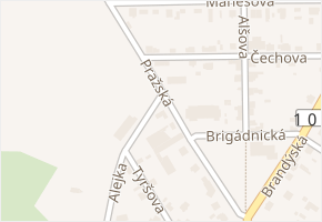 Pražská v obci Jirny - mapa ulice