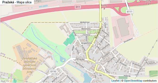 Pražská - mapa ulice