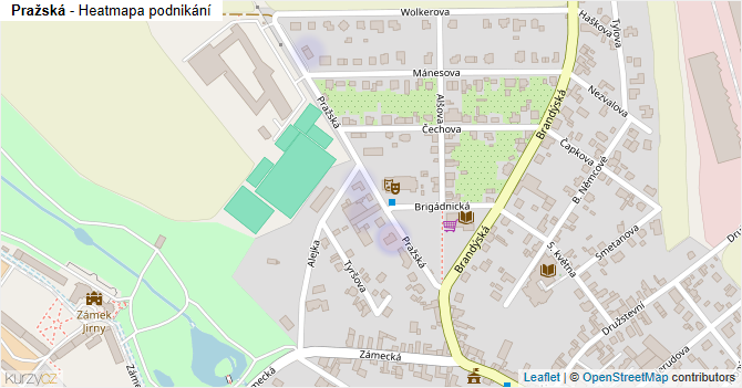 Pražská - mapa podnikání