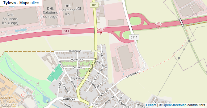 Tylova - mapa ulice