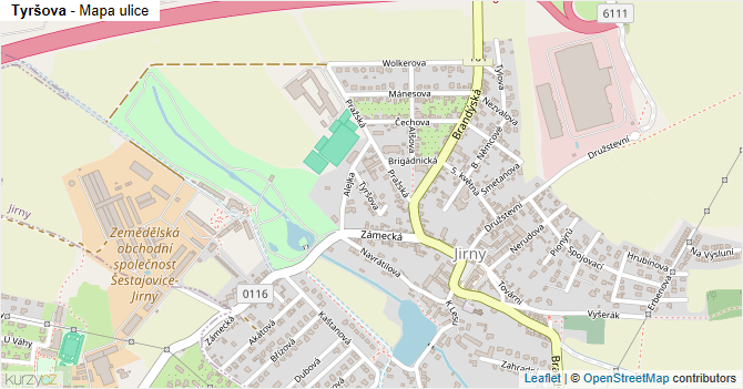 Tyršova - mapa ulice