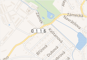 U kaštanky v obci Jirny - mapa ulice
