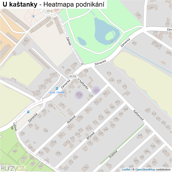 Mapa U kaštanky - Firmy v ulici.