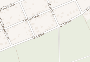 U Lesa v obci Jirny - mapa ulice