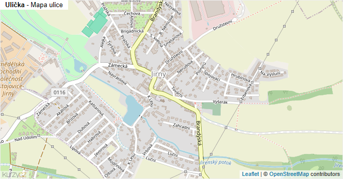 Ulička - mapa ulice