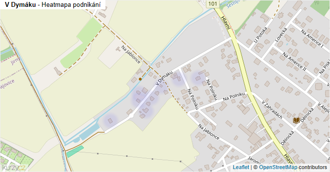 V Dymáku - mapa podnikání