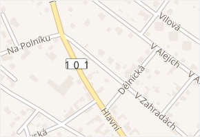 V Zahradách v obci Jirny - mapa ulice