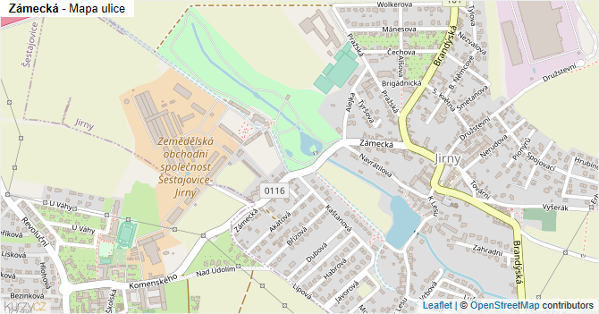 Zámecká - mapa ulice