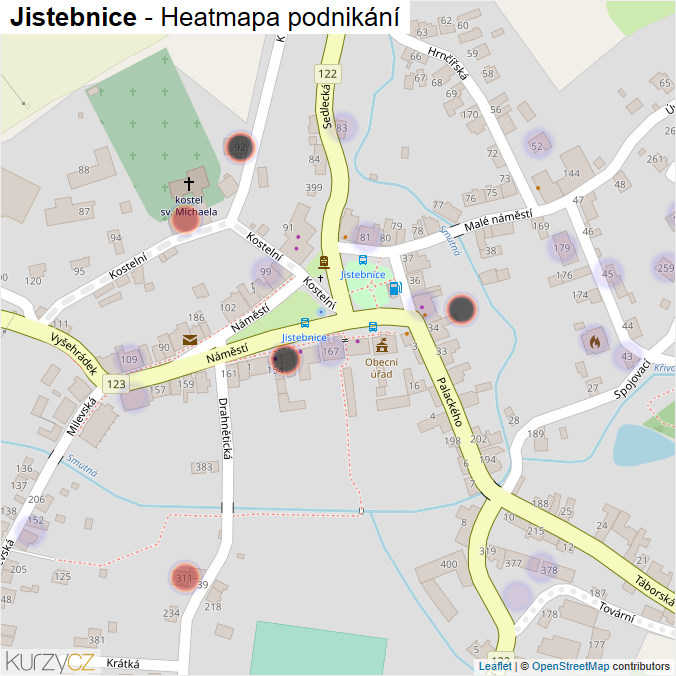 Mapa Jistebnice - Firmy v obci.