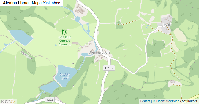 Alenina Lhota - mapa části obce