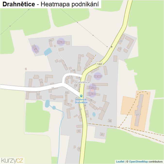 Mapa Drahnětice - Firmy v části obce.