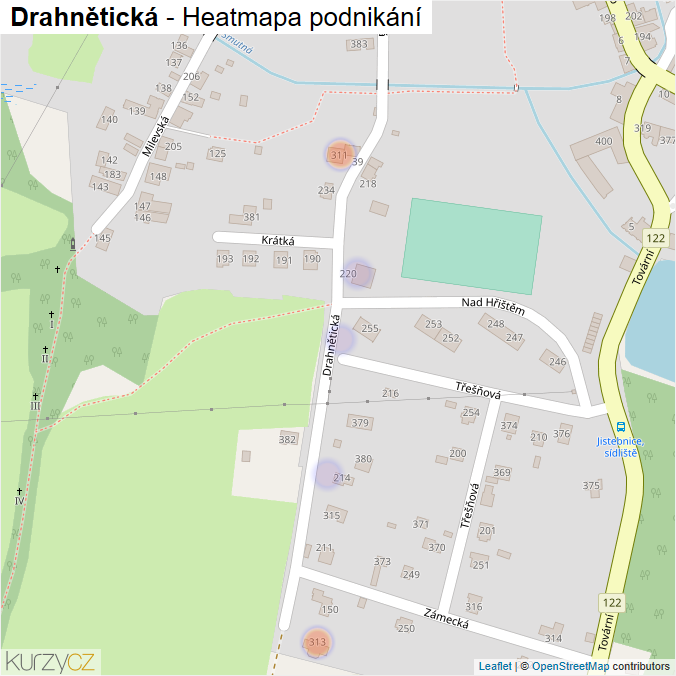Mapa Drahnětická - Firmy v ulici.