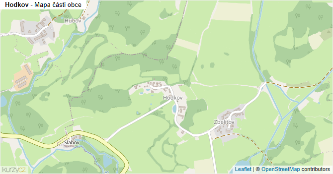 Hodkov - mapa části obce