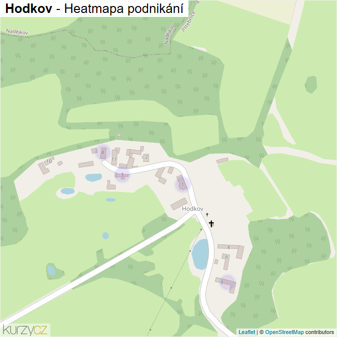 Mapa Hodkov - Firmy v části obce.